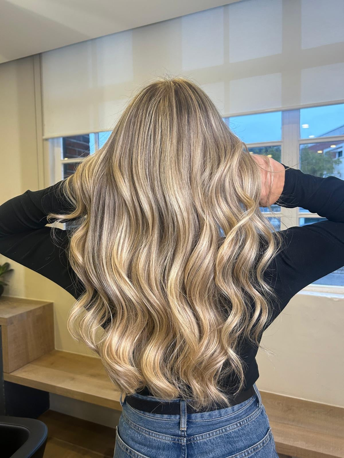 Ladies Balayage client at Jo Hansford salon